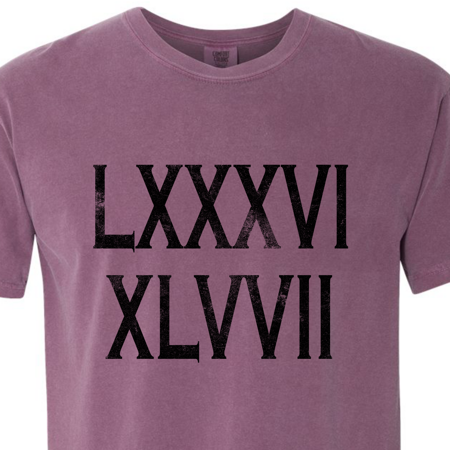 8647 Roman Numerals *Distressed* Tee