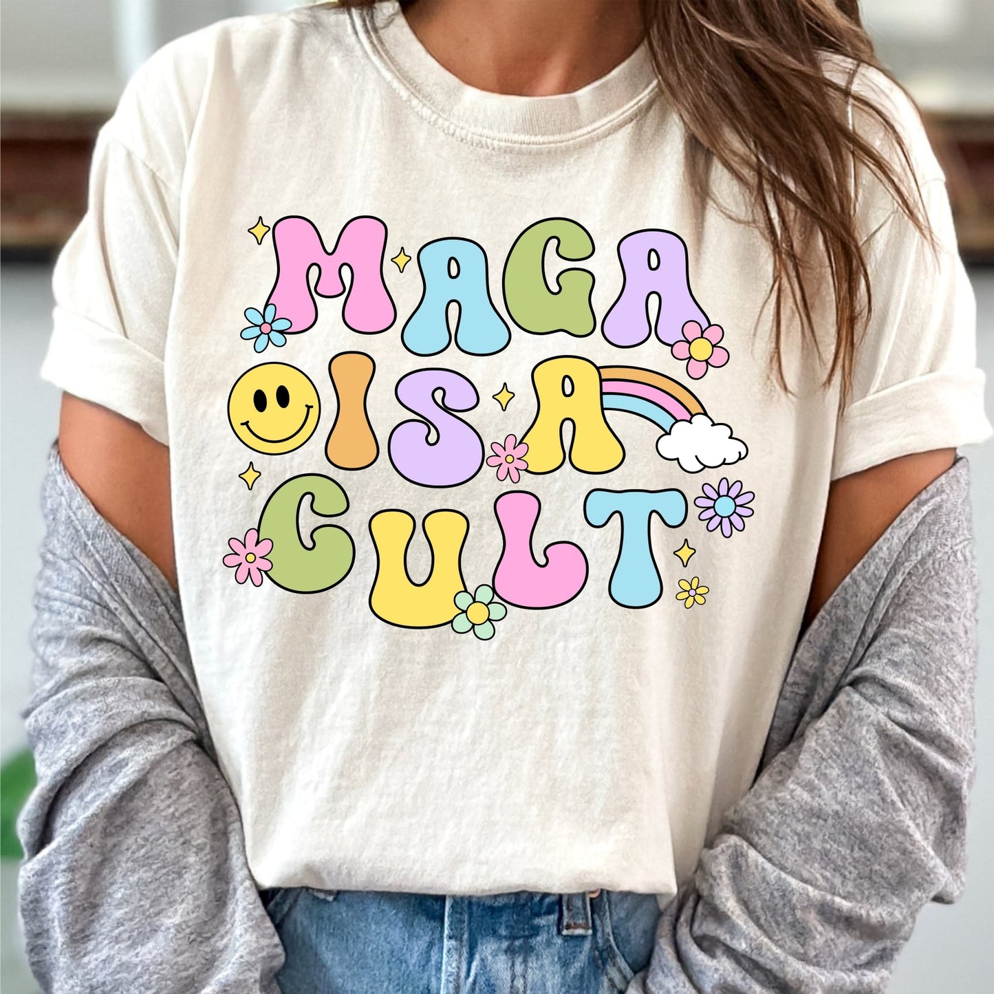 MAGA is a Cult - Colorful Tee