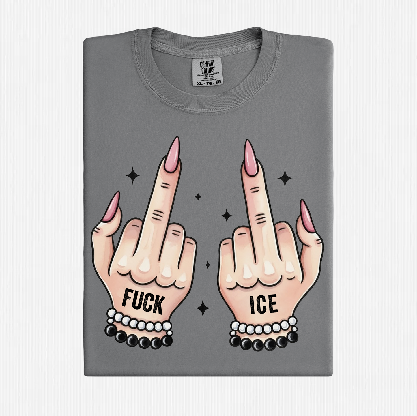 Fuck ICE - Pink Nails