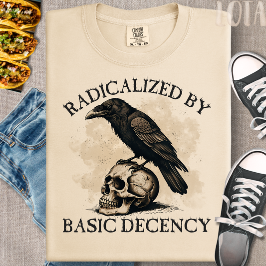 Radicalized by Basic Decency - Crow & Skull Tee